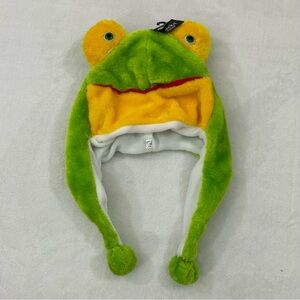 Plush Fleece Costume Frog Animal Hoodie Long Ear Winter Beanie Hat Cap For Kids